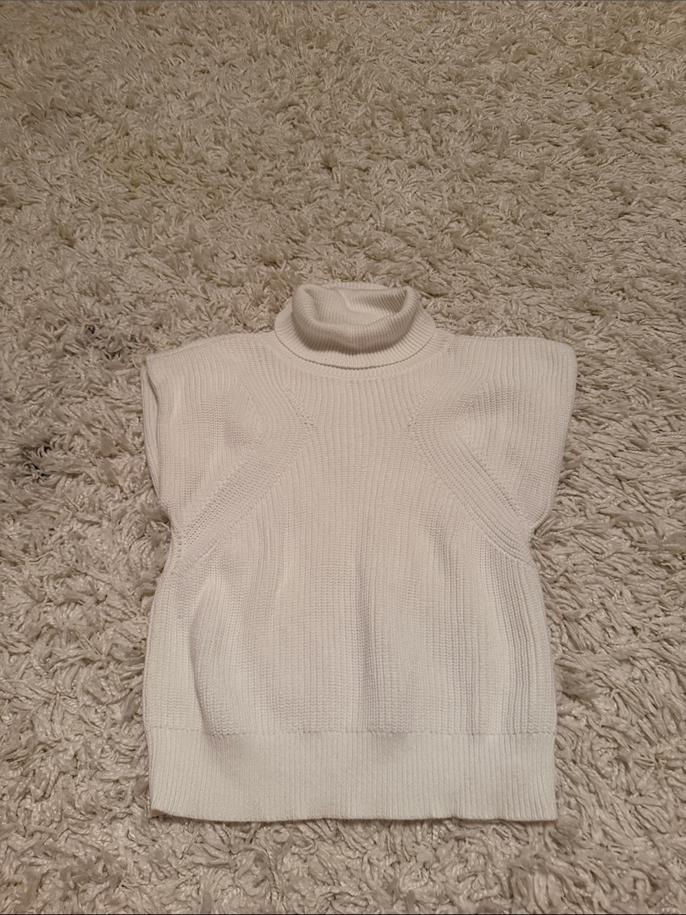 Olivaceous Cream Turtleneck Cap-Sleeve Sweater - Women